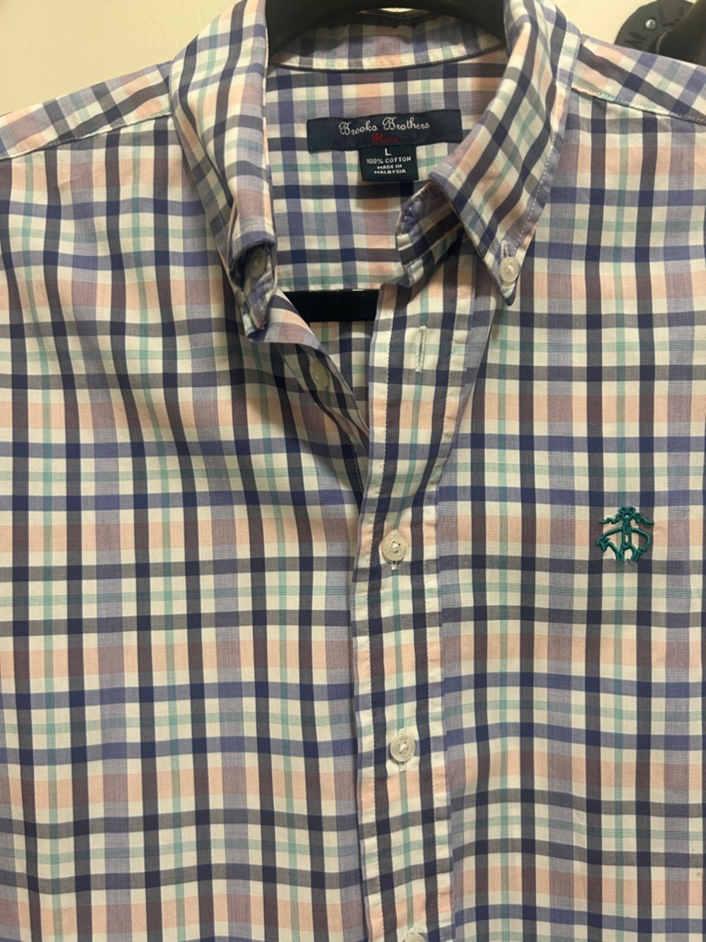 Brooks Brothers Pastel Check Button-Down Shirt - Blue, Pink, Green
